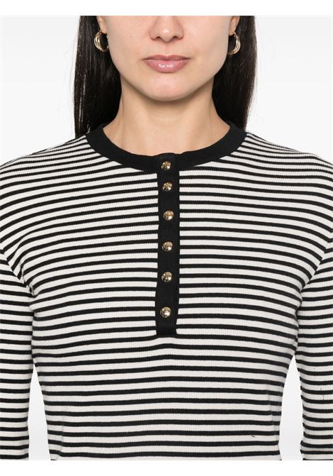 t-shirt l/s alessia donna bianca e nera ANINE BING | A-08-10314MTL2